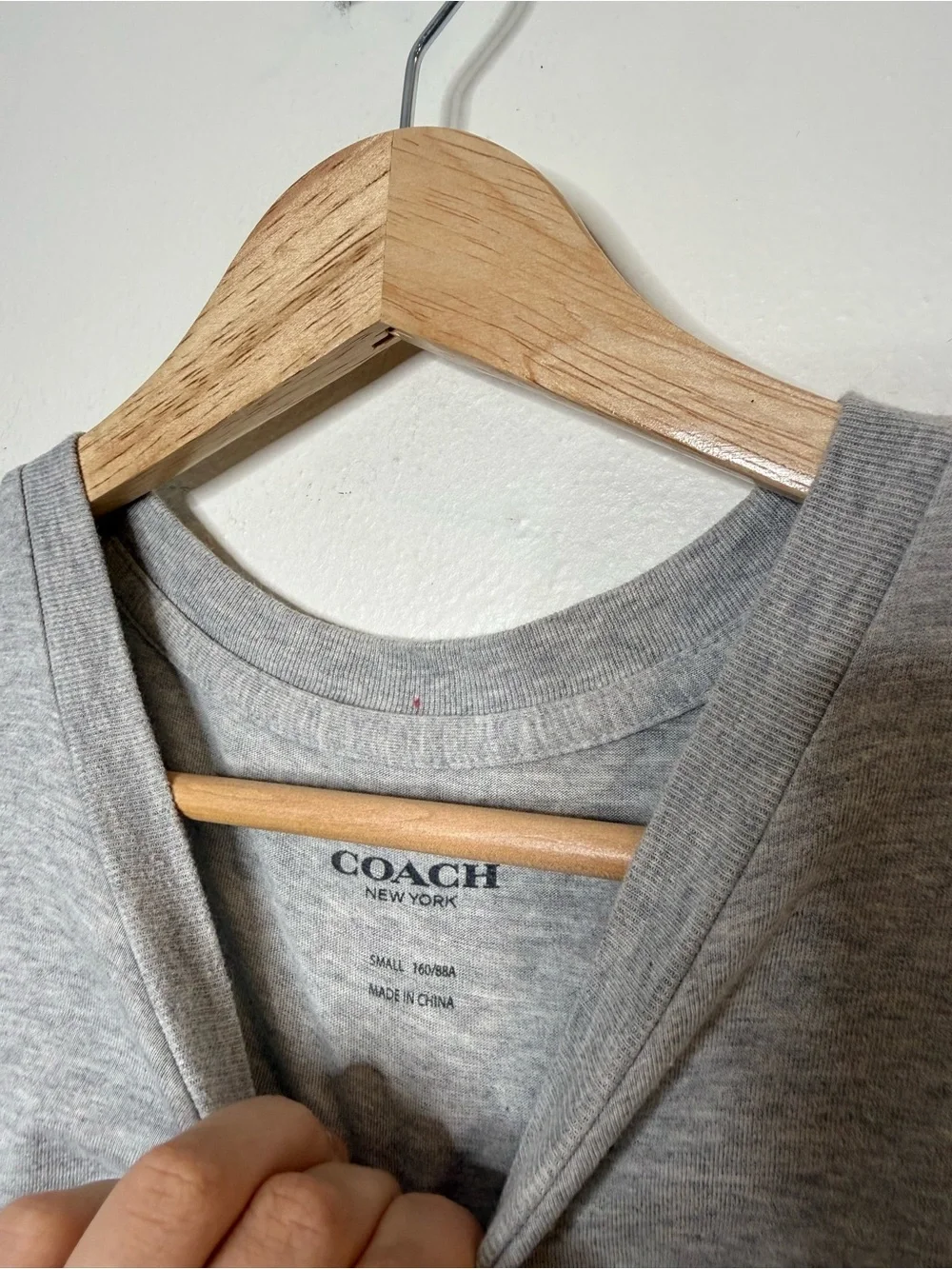 Coach Retro Cherry Logo Monogram Heather Grey Tshirt size small